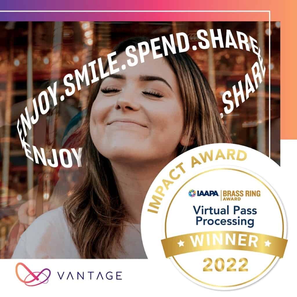 IAAPA 2022 Brass Ring IMPACT Award Vantage Virtual Pass Processing