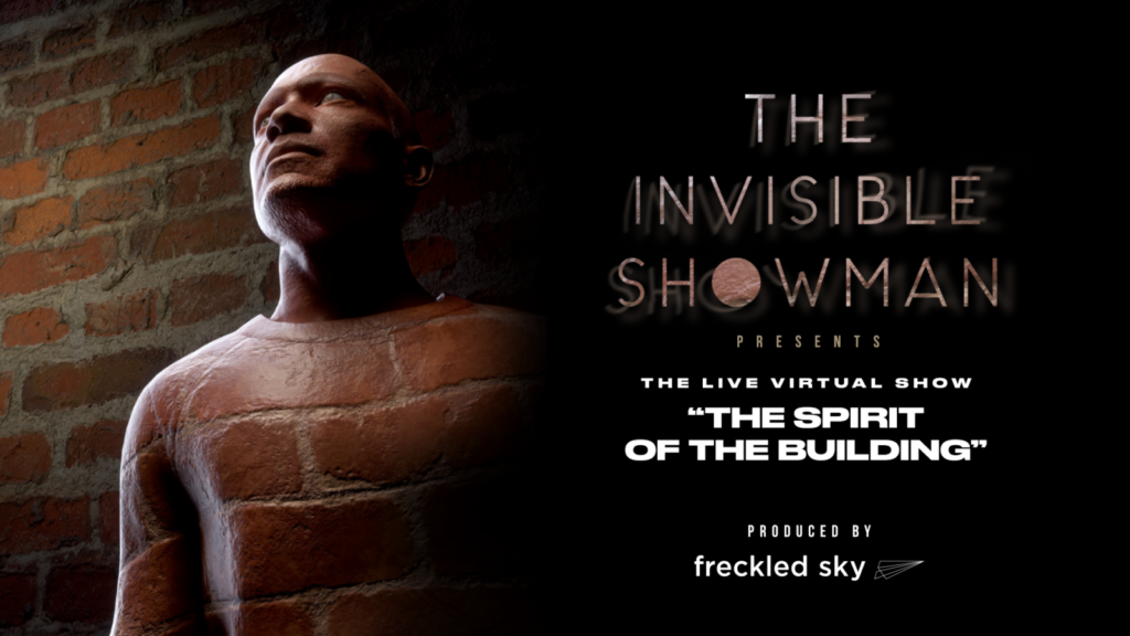 the invisible showman freckled sky blooloop innovation awards 2022 poster