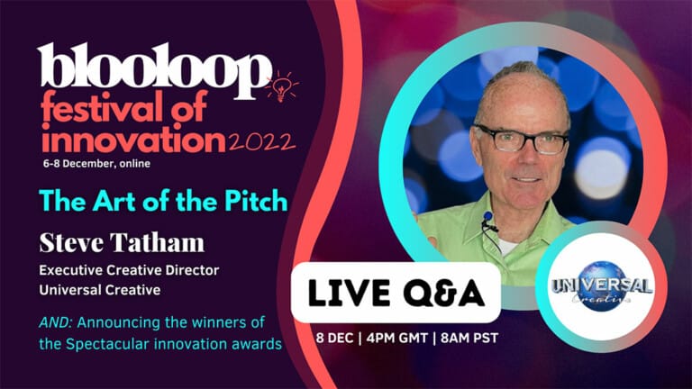 steve tatham universal creative on the art of the pitch at the blooloop festival of innovation