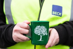 BECK team member sustainability cup