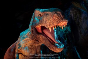 neon Jurassic World Exhibition TRex