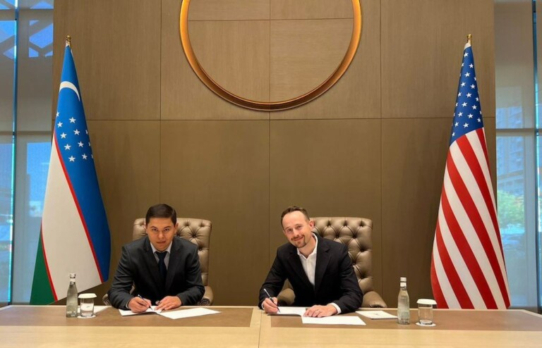 Legacy's Eric Carnagey (at right) Signs New Water Park Deal in Tashkent Uzbekistan July 18 2023