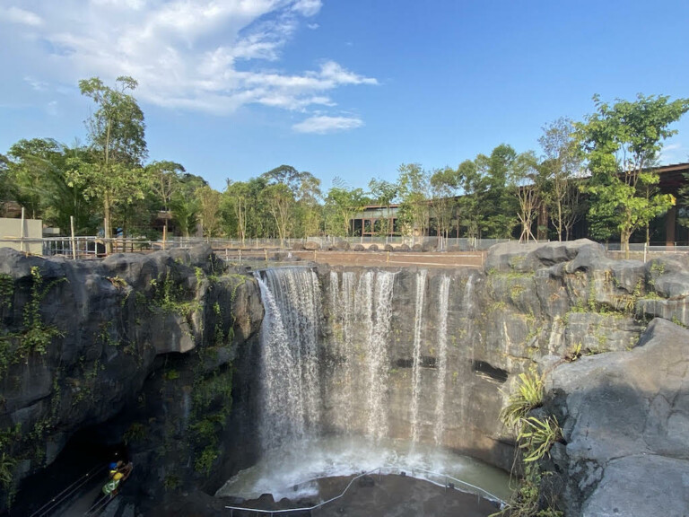 pico creates rockwork waterfall Mandai bird paradise