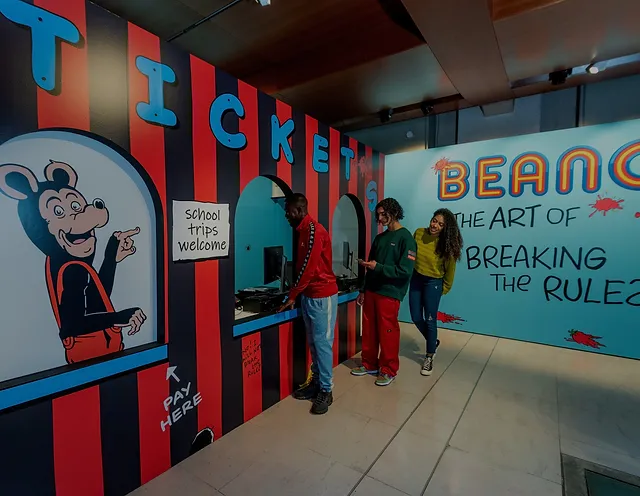 BEANO: THE ART OF BREAKING THE RULES at Somerset House. Ticket Booth