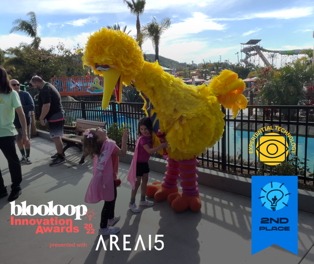 Big Bird says hello - blooloop innovation awards 2nd place - Beaudry Interactive