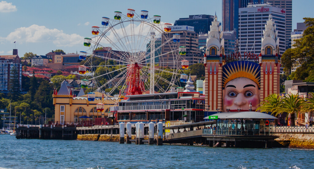 Sydney, Australia - February 8 2015: Luna Park on a clear summer afternoon in Sydney, New South Wales, Australia