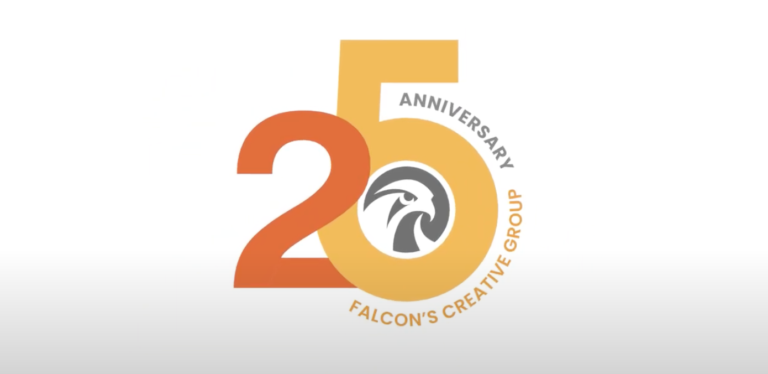 Falcon's Creative Group 25th birthday logo