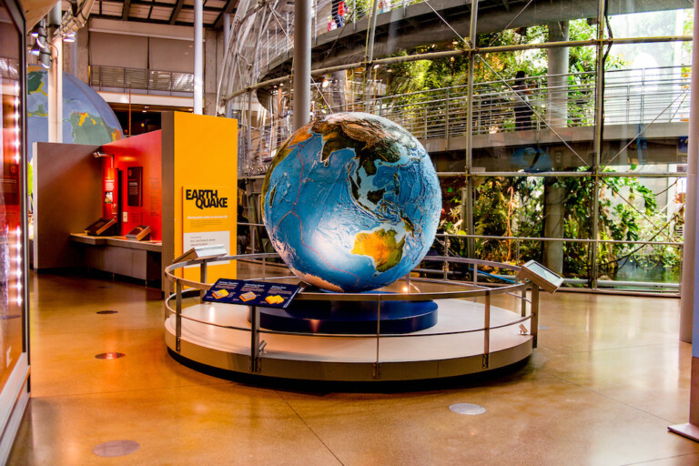 Exhibits on climate change in the California Academy of Sciences in San Francisco, California. Image credit Anton Ivanov Photo - stock.adobe.com