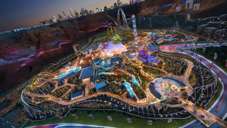 Six Flags Qiddiya Aerial Night