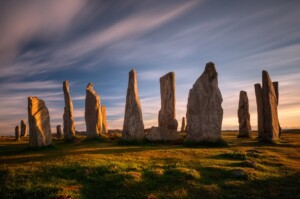 Callanish stones in sunset light, Lewis, Scotland