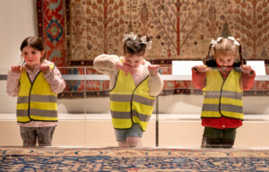 Children marvelling at The Wagner Garden Carpet