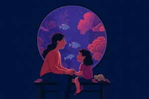 Mother and Daughter at the Aquarium